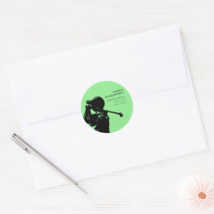 Black golfer Golfing Trip Bachelor Party minimal Classic Round Sticker