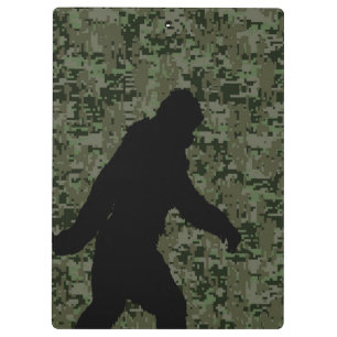 Black Gone Squatchin Woodland Digital Camouflage Clipboard