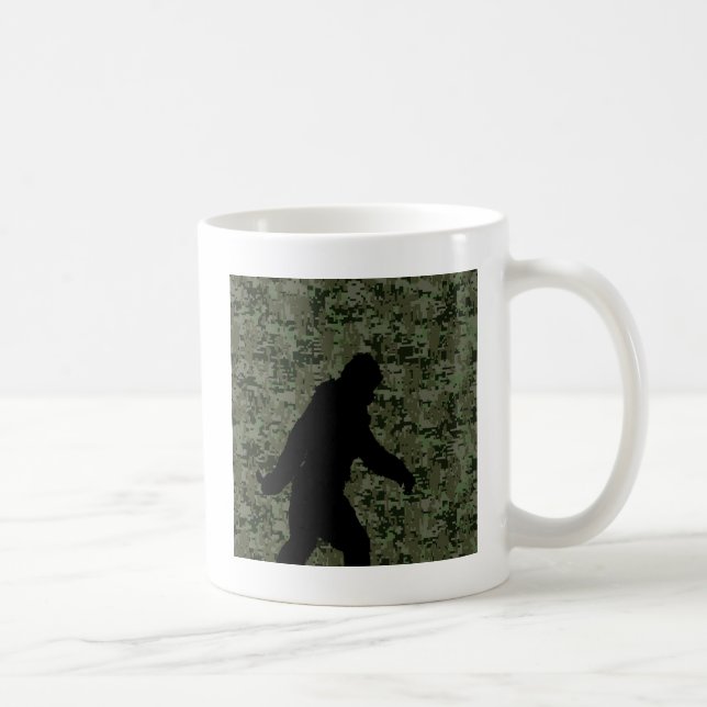 Black Gone Squatchin Woodland Digital Camouflage Coffee Mug (Right)