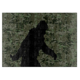 Black Gone Squatchin Woodland Digital Camouflage Cutting Board