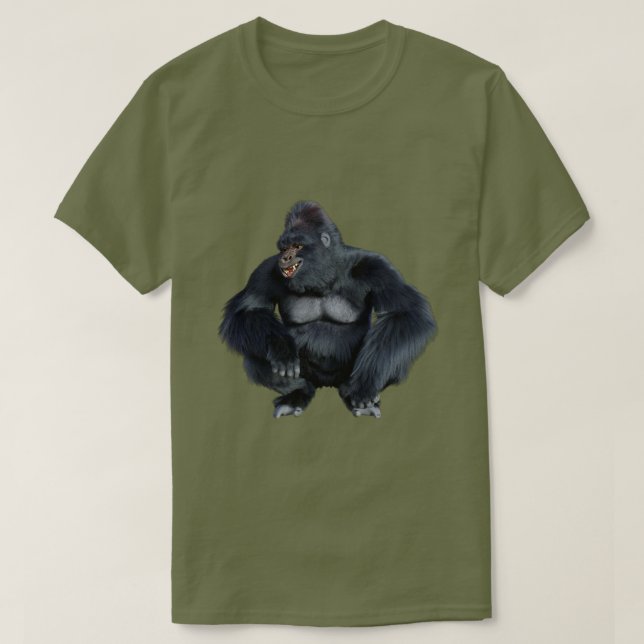  Black Gorilla Ape T-Shirt (Design Front)