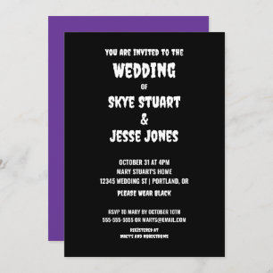 Black Goth Wedding Invitation