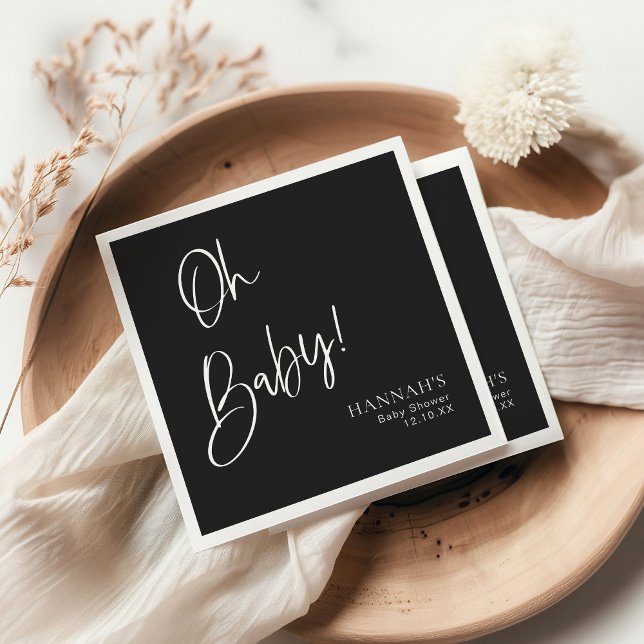 Black Gothic and Moody Halloween Baby Shower Napkin (Creator Uploaded)