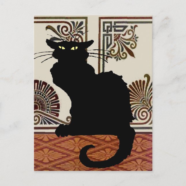 Black Gothic Cat Postcard (Front)