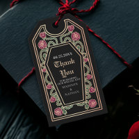 Black Gothic Coffin Rose Wedding Thank You
