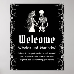 Black Gothic Halloween Bridal Shower Welcome Sign