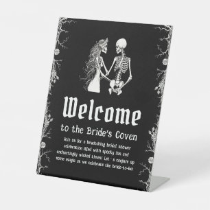 Black Gothic Halloween Bridal Shower Welcome Sign