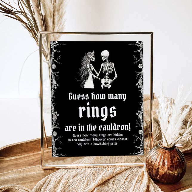 Black Gothic Halloween Guess How Many Rings Game Poster (Creator Uploaded)