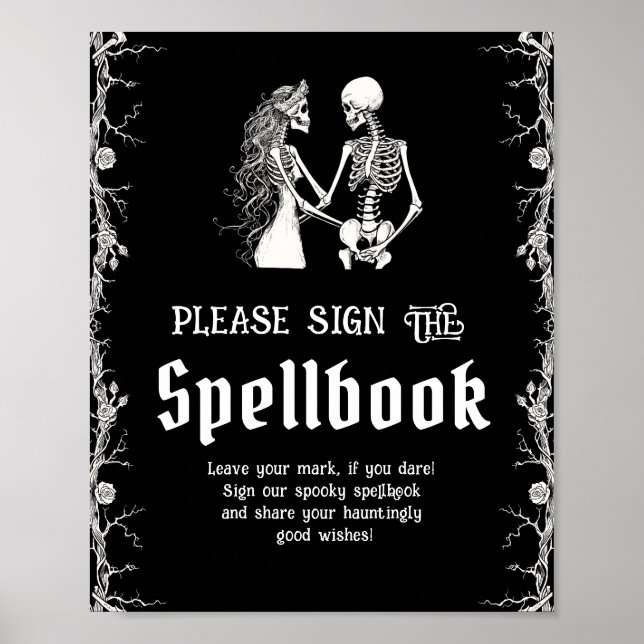 Black Gothic Halloween Please Sign The Spellbook (Front)