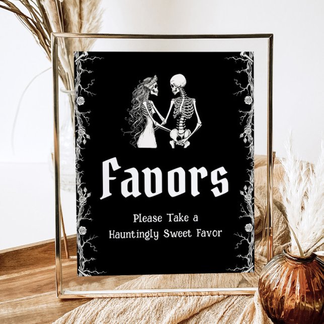 Black Gothic Halloween Skeleton Favours Sign   (Creator Uploaded)