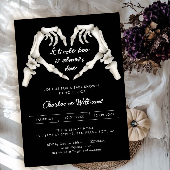 Black Gothic Love Halloween Baby Shower Invitation (Creator Uploaded)