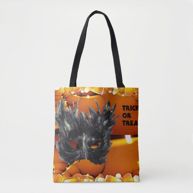 Black Gothic Mask Design Tote Bag (Front)