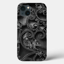 Black gothic pattern personalised monogram