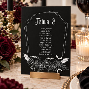 Black Gothic Table Number Wedding Seating Card