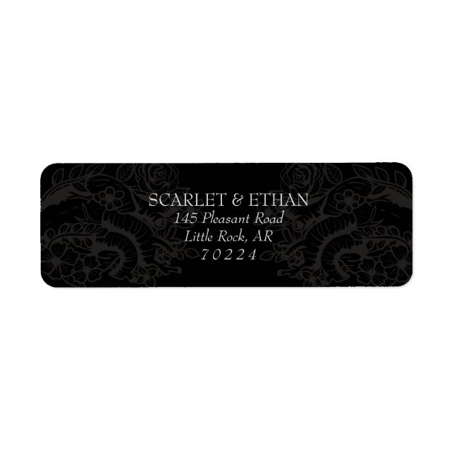 Black Gothic Two Hearts Floral Hallowedding (Front)