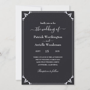 Black gothic wedding invitations