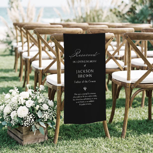 Black Graceful Reserved Seat In Loving Memory Banner