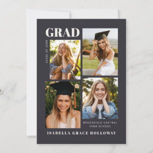 Black Grad Announcement With Photos