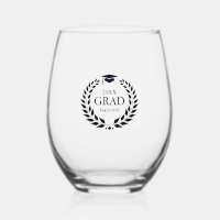 Black Grad Typography Laurel Wreath