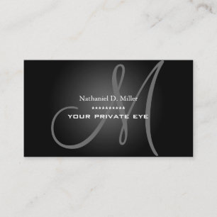 Black Gradient Monogram Business Card