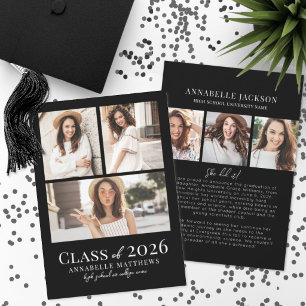 Black Graduate Photo Collage Graduation Announcement