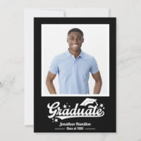 Black Graduation Announcement Photo 