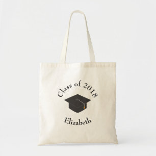 Black Graduation Cap Class of 20xx Custom Tote Bag