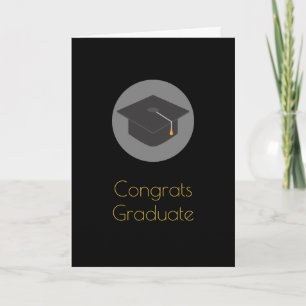 Black Graduation Cap Congrats Graduate Card