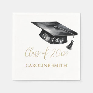 Black Graduation cap Graduation Party Napkin