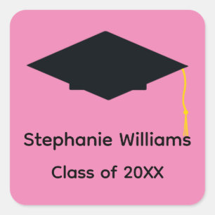 Black Graduation Cap Stickers