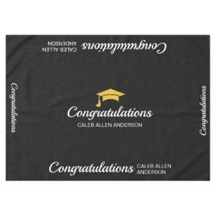Black Graduation Cap Tablecloth