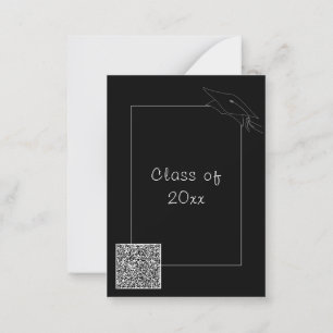 Black Graduation Invitation Template with QR Code
