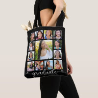 Black Graduation K–12 Modern Script Photo Collage