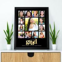 Black Graduation K–12 Photo Collage Bold Real Gold