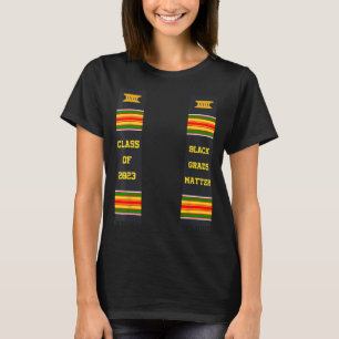 Black Graduation Kente Stole African Costume Grad T-Shirt