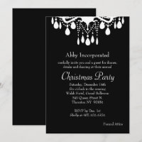 Black Grand Ballroom Christmas Party Invitation