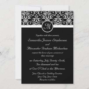 Black Grand Insignia Wedding Invitations