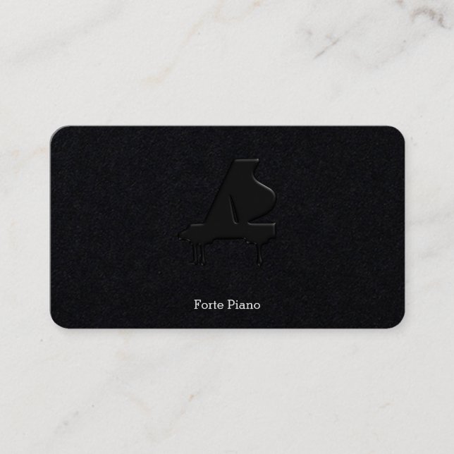 Black Grand Piano Business Card (Front)