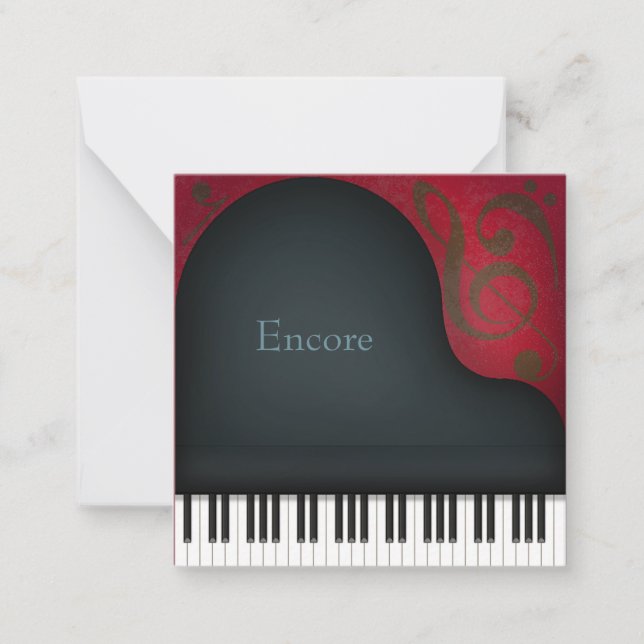 Black Grand Piano Custom Mini Card (Front)