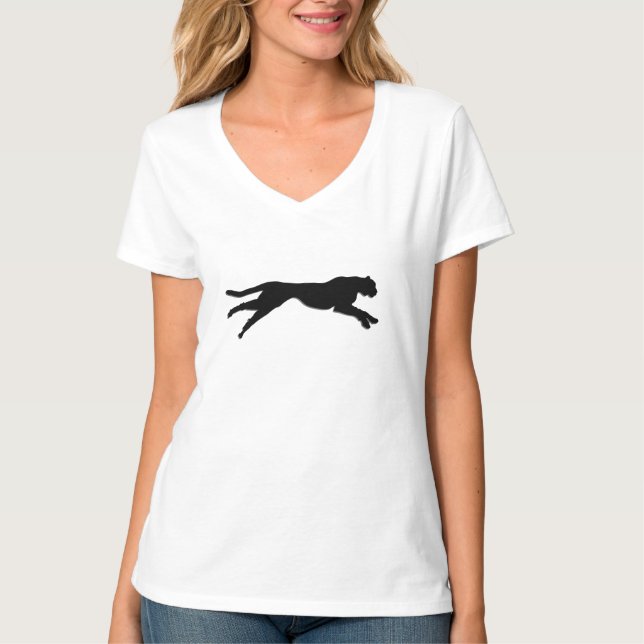 Black  graphic art cheetah T-Shirt (Front)