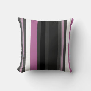 Black, Gray and White Stripes Cushion