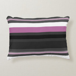 Black, Gray and White Stripes Decorative Cushion