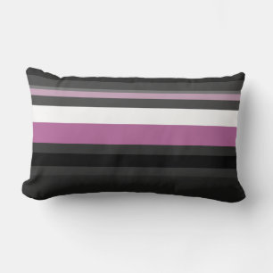 Black, Gray and White Stripes Lumbar Cushion
