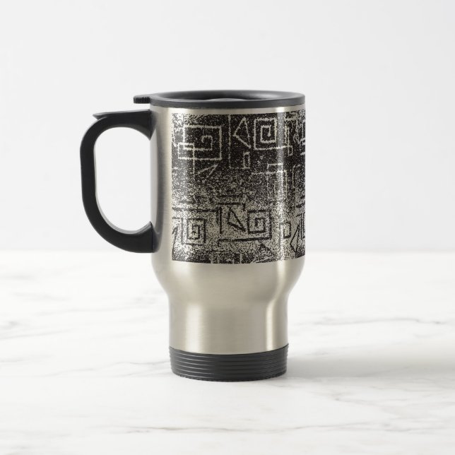 Black-gray decorative travel mug (Left)