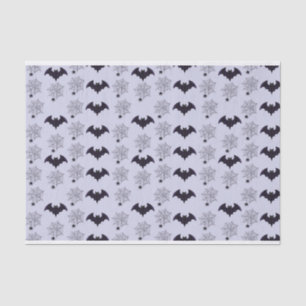 BLACK & GRAY HALLOWEEN BATS & SPIDER WEBS TISSUE PAPER