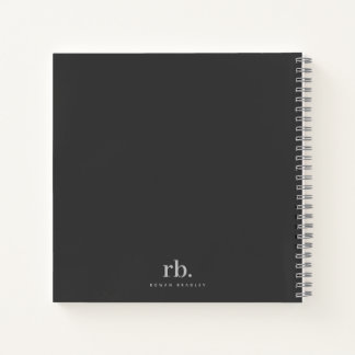 Black & Gray Minimal Monogram Clean Professional Notebook