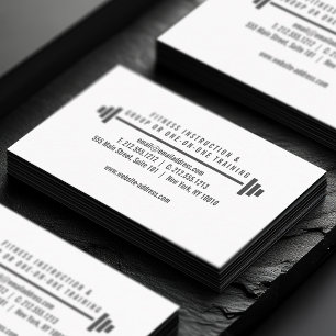 Black & Gray Minimalist Personal Trainer Fitness Business Card