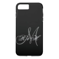 BLACK GRAY MONOGRAM INITIALS
