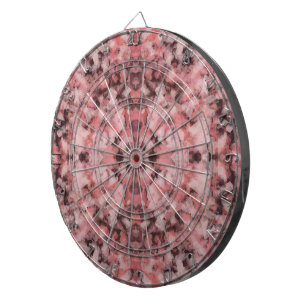 Black Gray Pink White Modern Geometric Abstract Dartboard
