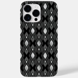 BLACK GRAY SILVER DIAMOND PATTERNS Case-Mate iPhone 14 PRO MAX CASE